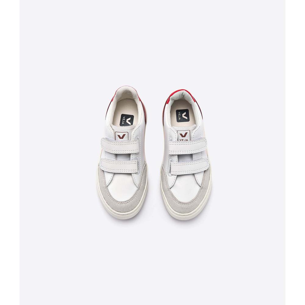 White Kids' Veja V-12 LEATHER Sneakers | AU 873BEX